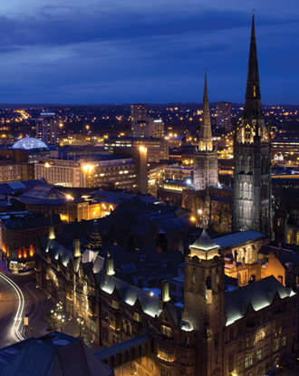 英国考文垂城市夜景